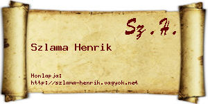 Szlama Henrik névjegykártya